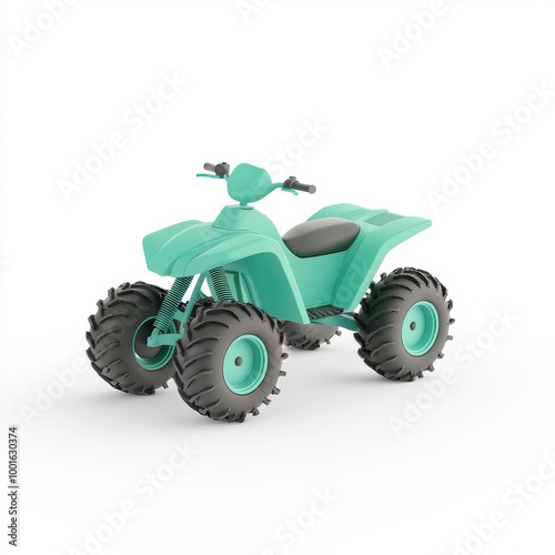 Eco-Friendly Electric Quad Bike Isolated on White Background