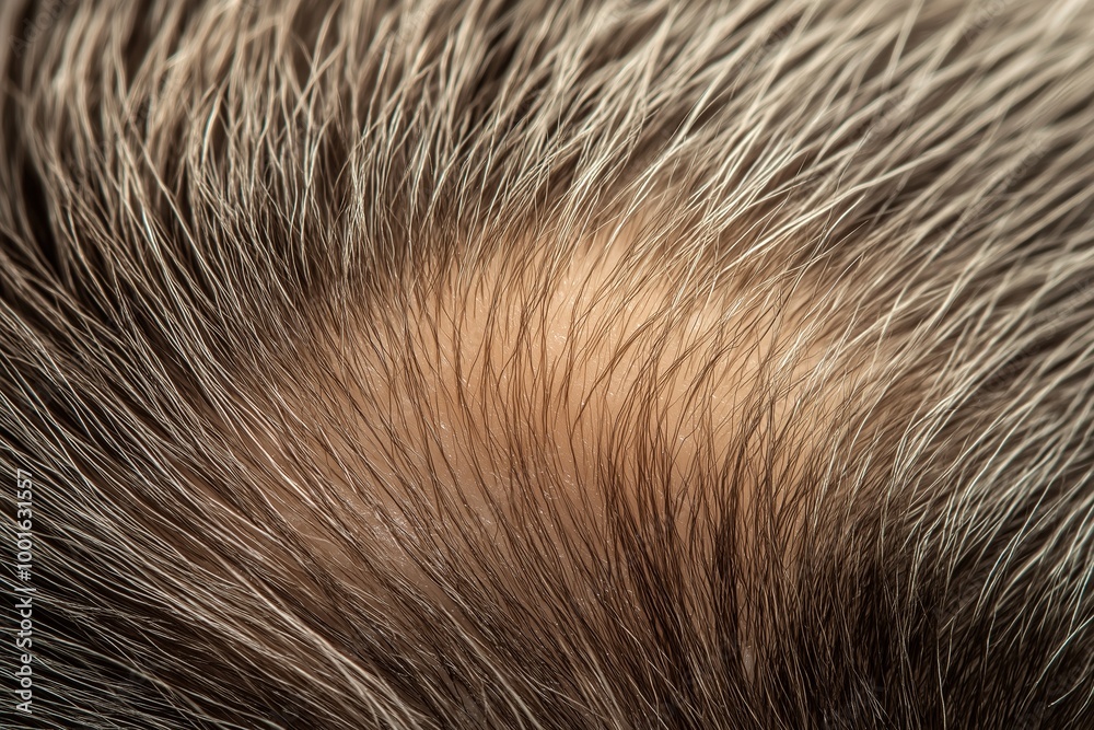 Fototapeta premium Scalp overview: areata condition and hair texture