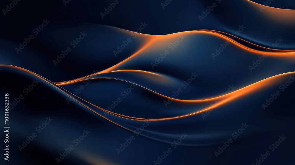 Fototapeta premium Abstract Blue and Orange Waves