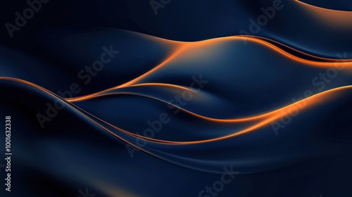 Abstract Blue and Orange Waves
