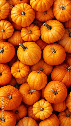 Autumnal harvest: Vibrant orange pumpkins piled high against a rustic backdrop