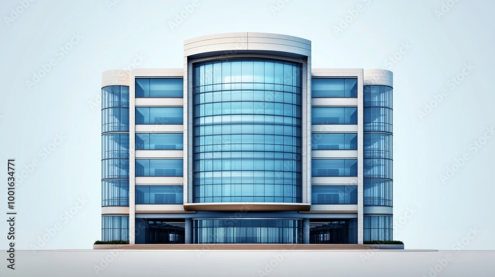 Modern Office Building With Glass Facade Modern Office Building With Glass Facade