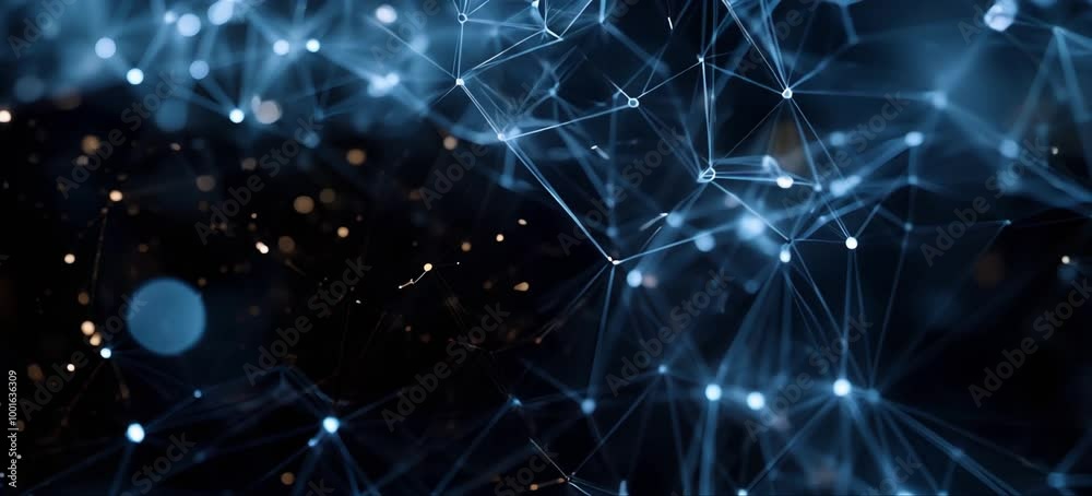 Futuristic 4K animation featuring an abstract blue background with glowing geometric lines and network connections, representing digital technology. Futuristic 4K animation featuring an abstract blue background with glowing geometric lines and network connections, representing digital technology.