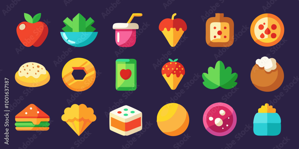 Set of Food Game Asset Icons - High-Quality Game Icons Collection Set of Food Game Asset Icons - High-Quality Game Icons Collection