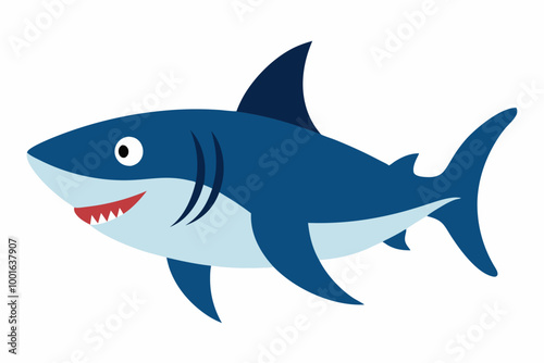 Sand tiger shark fish vector illustration on a white background