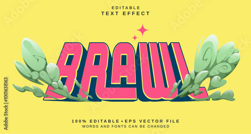 Editable text style effect - Brawl text style theme.