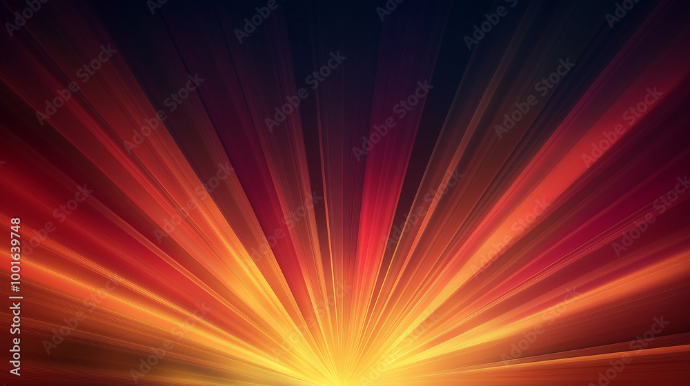 Obraz premium Dynamic Rays of Glowing Light on a Dark Background