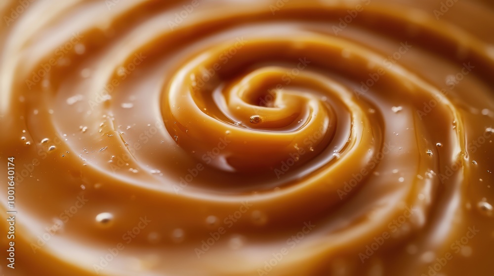 Smooth Caramel Sauce in a Twisting Spiral Pattern Smooth Caramel Sauce in a Twisting Spiral Pattern