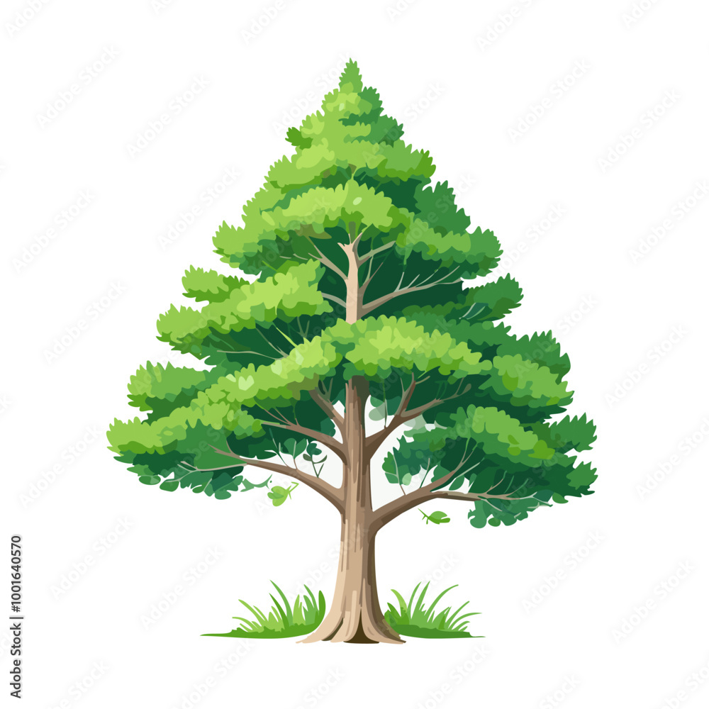 Fototapeta premium Pine tree vector art landscape illustration design