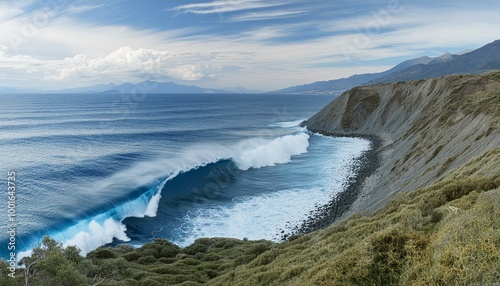  An ocean wave isolated on transparent background.