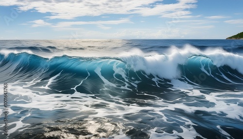  An ocean wave isolated on transparent background.