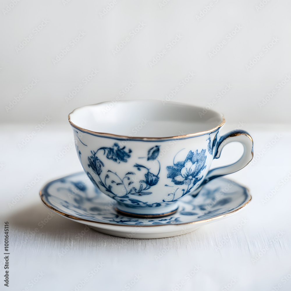 antique blue cup on white antique blue cup on white