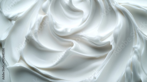 Hyper-realistic macro of thick winter body butter cream with a smooth, whipped texture photorealistic skincare, super macro shot  photo