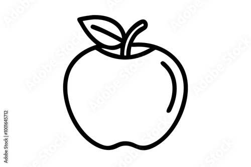 Elegant Minimalist Apple Outline Vector Design for Modern Aesthetics 