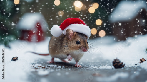 Holiday Magic: A Tiny Mouse in a Festive Wonderland