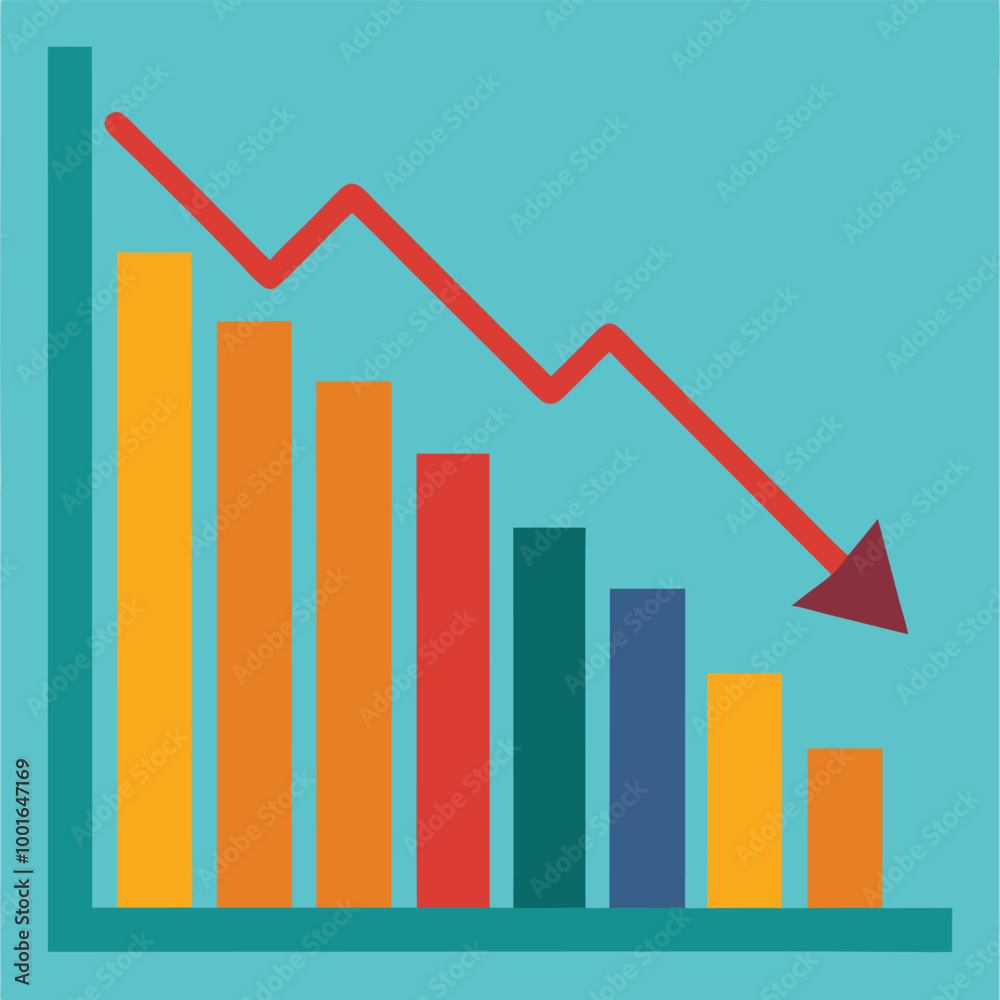 a graph showing downward trend a graph showing downward trend