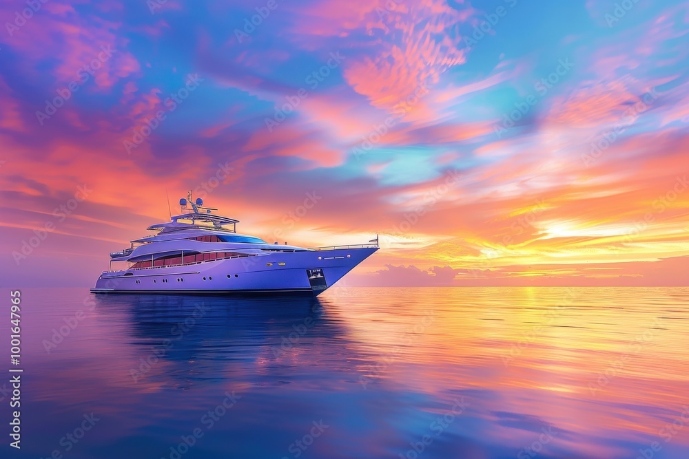 The sky is filled with vibrant colors, creating a serene and peaceful atmosphere, generative ai image The sky is filled with vibrant colors, creating a serene and peaceful atmosphere, generative ai image