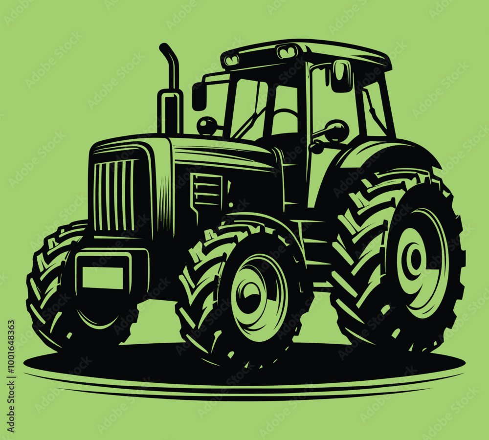 Obraz premium Tractor silhouette vector illustrations