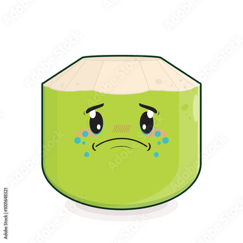 coconut crying face cartoon cute