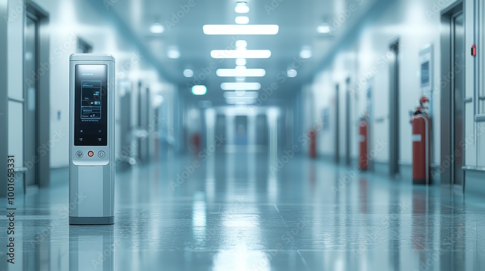 A microchip access system in a healthcare facility, ensuring patient safety and secure access in a critical environment.
