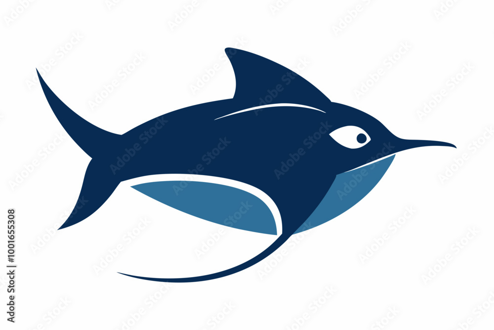 Obraz premium Stingray fish vector illustration on a white background