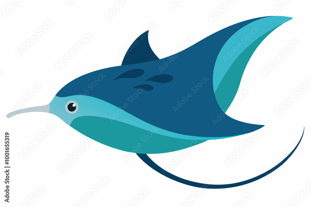 Obraz premium Stingray fish vector illustration on a white background