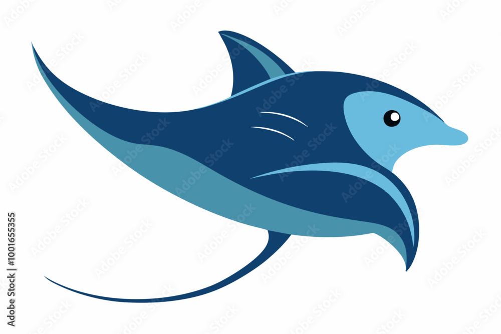 Stingray fish vector illustration on a white background Stingray fish vector illustration on a white background