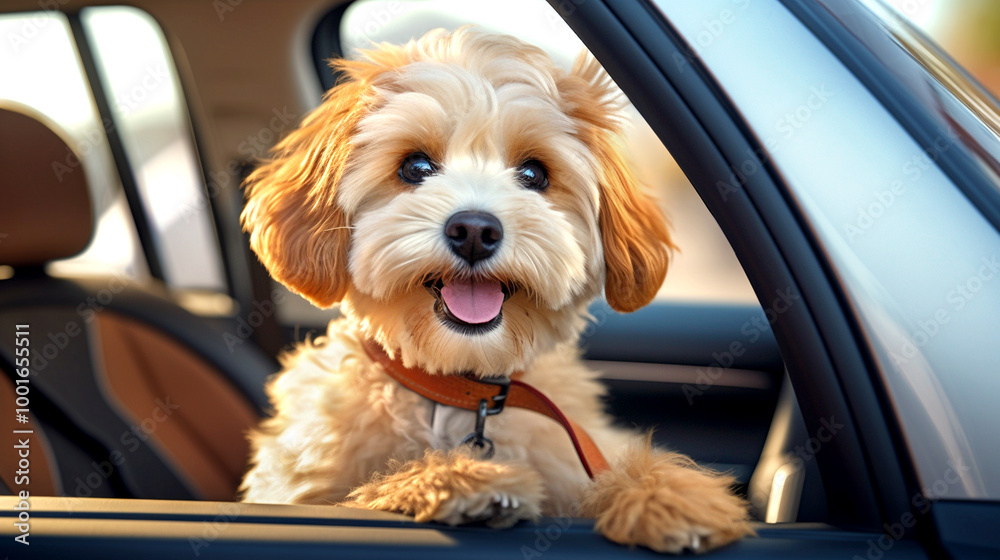 puppy in car dog in car pet Cute puppy in car dog in car pet Cute