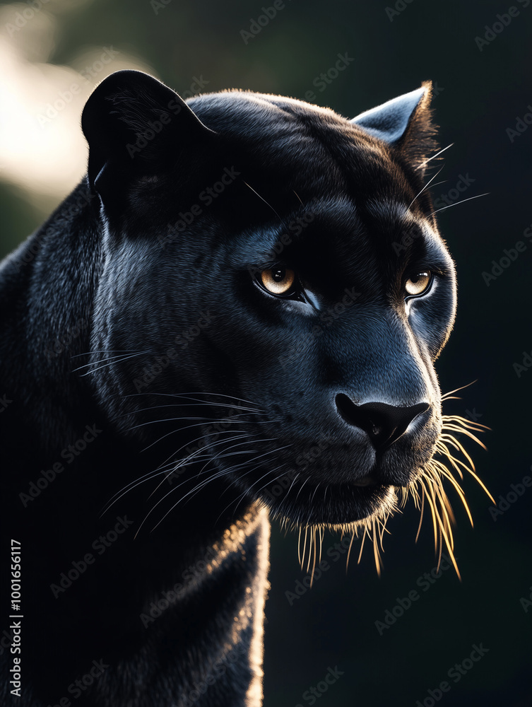 close up of a black panta close up of a black panta