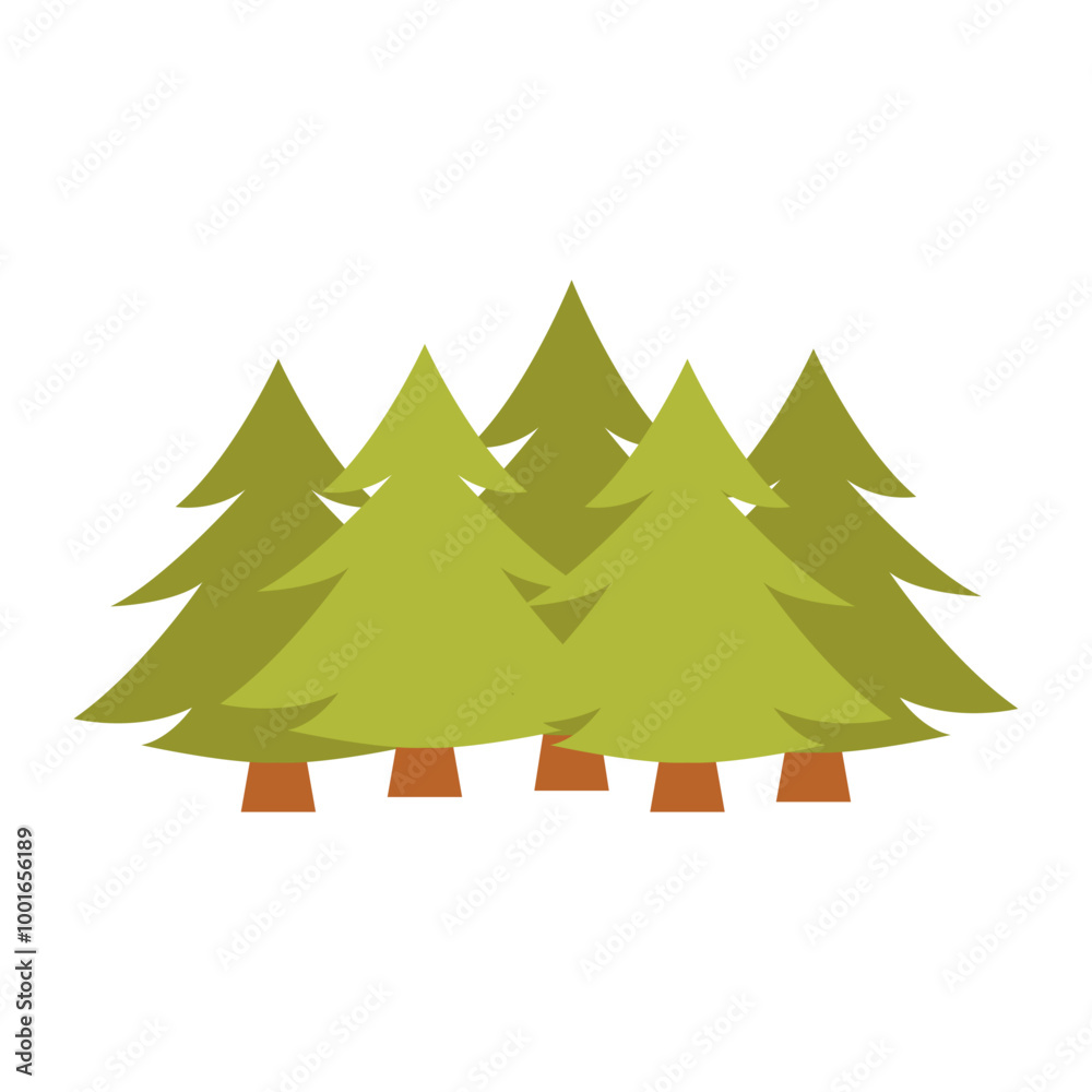 Fototapeta premium Green forests. Save nature. Vector illustration.