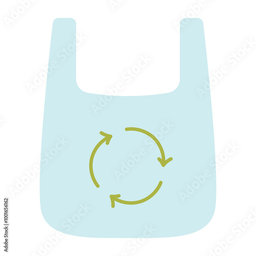 Biodegradable corn based reusable bag. Vector illustration.