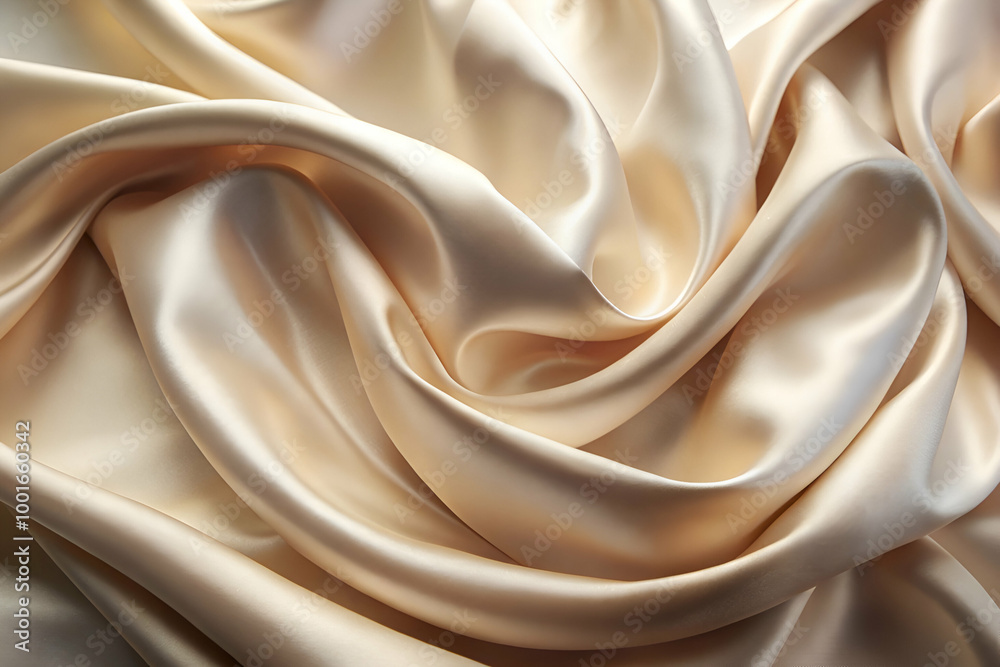 A piece of fabric with a very smooth texture. The fabric is white and has a slight sheen to it. The fabric is rolled up and he is a piece of satin A piece of fabric with a very smooth texture. The fabric is white and has a slight sheen to it. The fabric is rolled up and he is a piece of satin