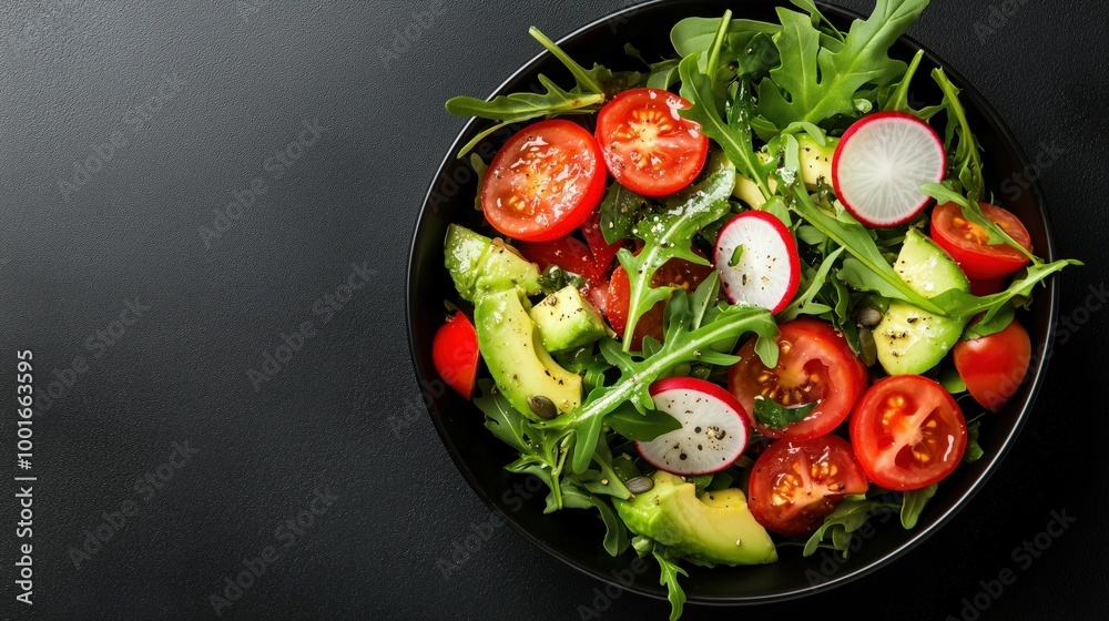 Healthy spring salad bowl with fresh vegetables and greens Healthy spring salad bowl with fresh vegetables and greens