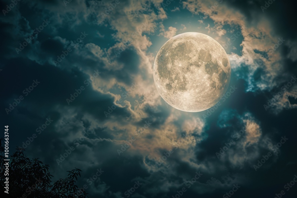 Stunning Moonlight Over a Serene Landscape Stunning Moonlight Over a Serene Landscape