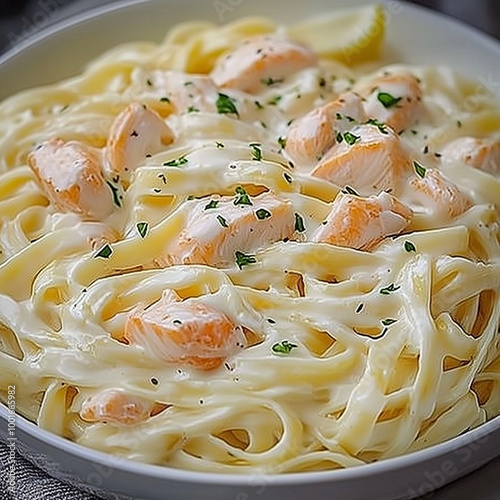 lobster nuddles on a plate photo