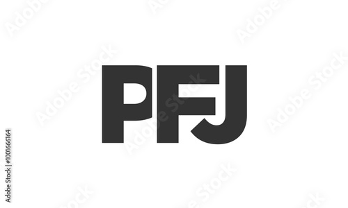 PFJ logo design template with strong and modern bold text. Initial based vector logotype featuring simple and minimal typography. Trendy company identity.