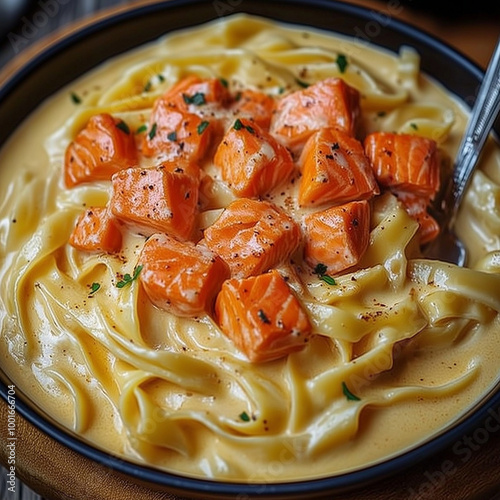 lobster nuddles on a plate photo