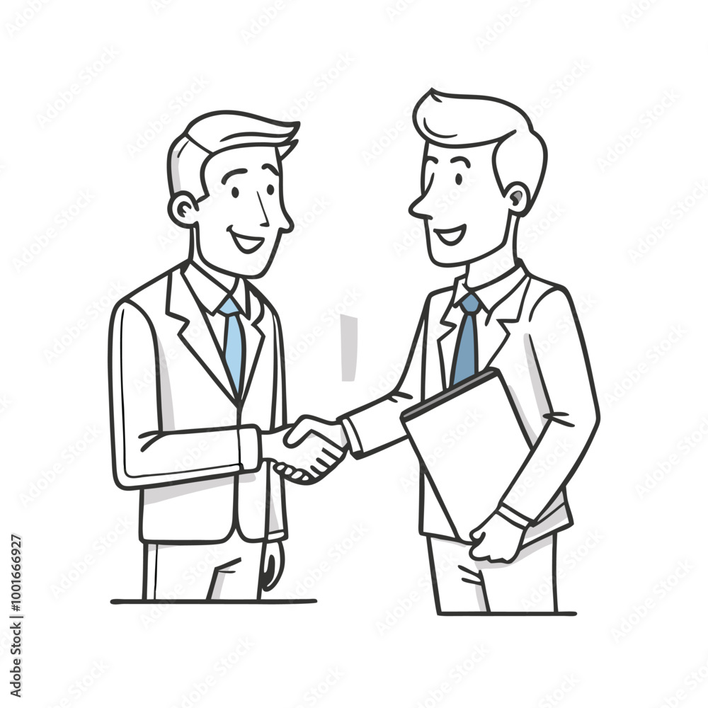 a line drawing of two men shaking hands, vector line art a line drawing of two men shaking hands, vector line art