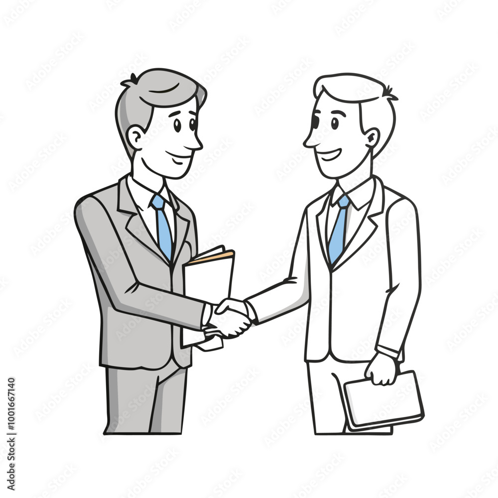 a line drawing of two men shaking hands, vector line art a line drawing of two men shaking hands, vector line art