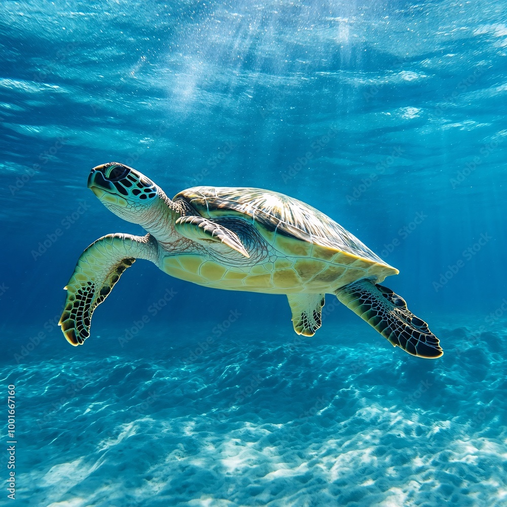 Green sea turtle undersea Green sea turtle undersea