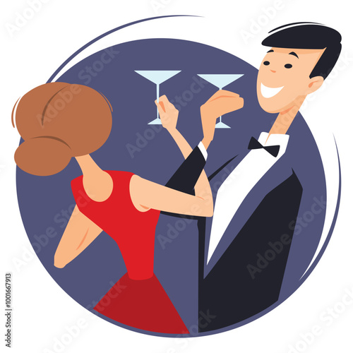 Couple in love. Illustration for internet and mobile website.