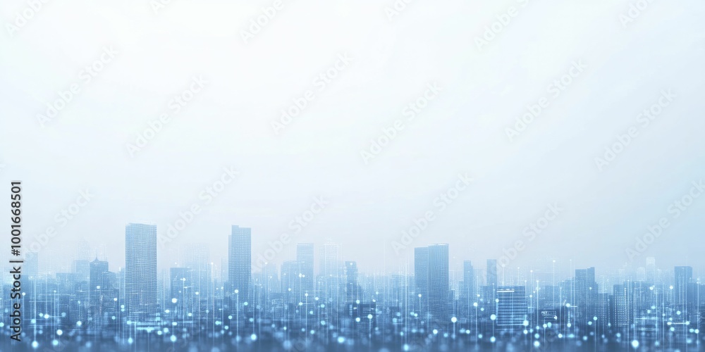 Fototapeta premium Double exposure of global investment firms, intertwined with fintech risk management strategies, capturing the dynamics of modern finance