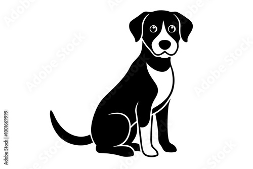 Dog Sitting Silhouette Vector Illustration Ideal for Designs