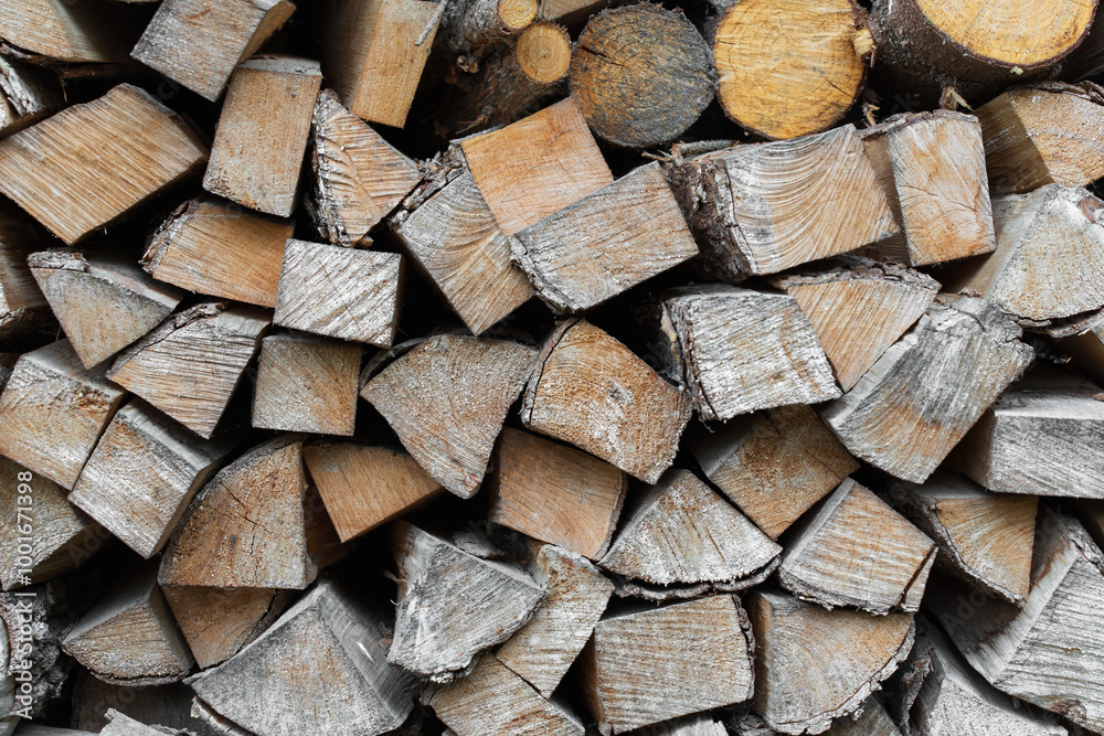 firewood in the yard, a stack of neatly chopped firewood firewood in the yard, a stack of neatly chopped firewood