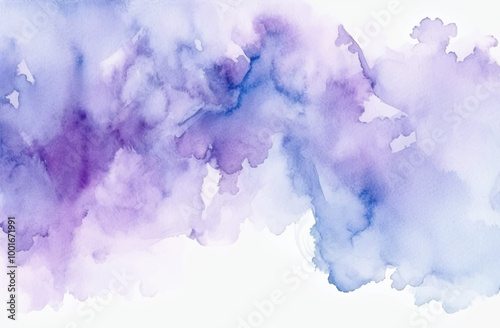 Abstract vector watercolor background in purple and blue tones