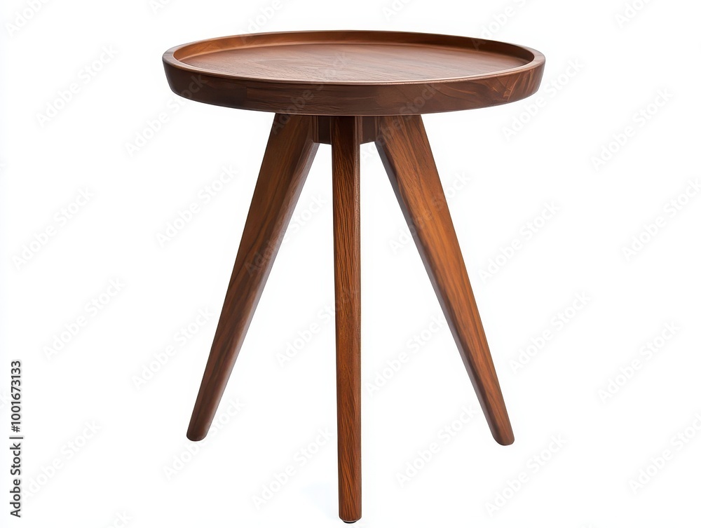 Compact Wooden Side Table with Round Top Design Compact Wooden Side Table with Round Top Design