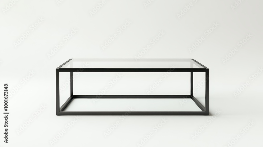 Modern Glass Coffee Table with Metal Frame Modern Glass Coffee Table with Metal Frame