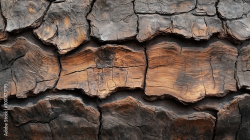 Close-up of Tree Bark with Deep Grooves and Texture