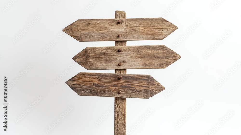 Rustic Wooden Signpost with Empty Arrows Rustic Wooden Signpost with Empty Arrows