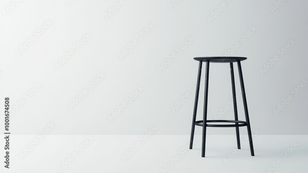 Sleek Metal Bar Stool with Round Seat Design Sleek Metal Bar Stool with Round Seat Design
